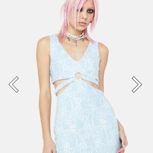 NWT Women's M Light Blue Sequin Mini Dress